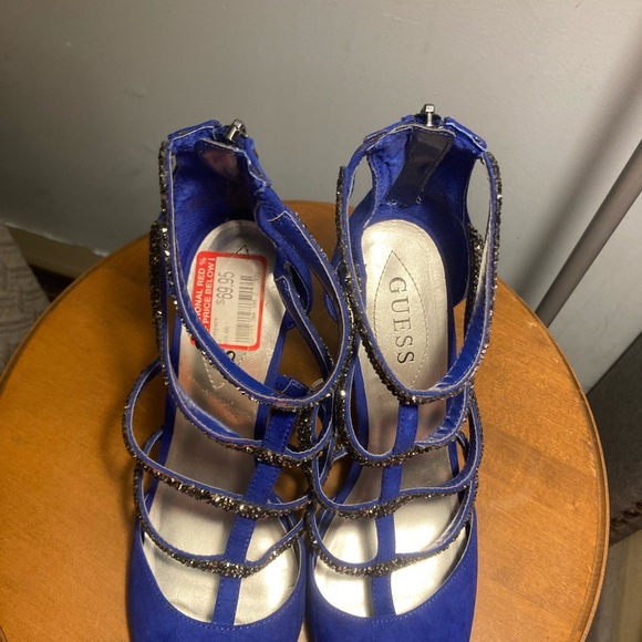 Elegant Blue Strappy Heels by Guess - Picture 2 of 4